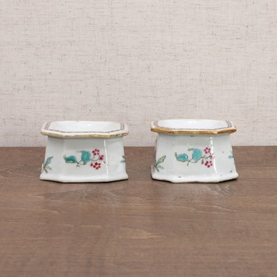 Lot 82 - A pair of Chinese export famille rose salts