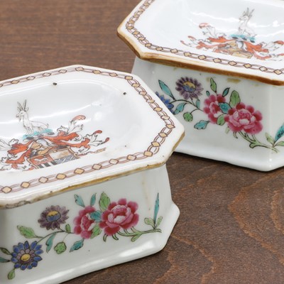 Lot 82 - A pair of Chinese export famille rose salts