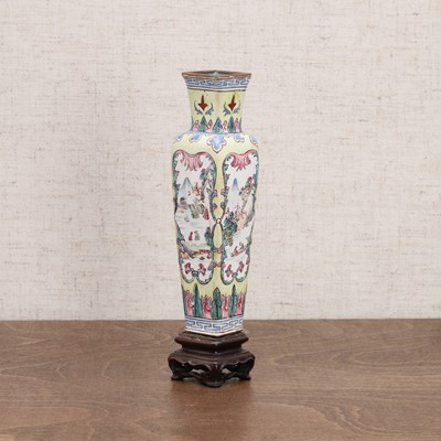 Lot 117 - A Chinese Canton painted enamel vase