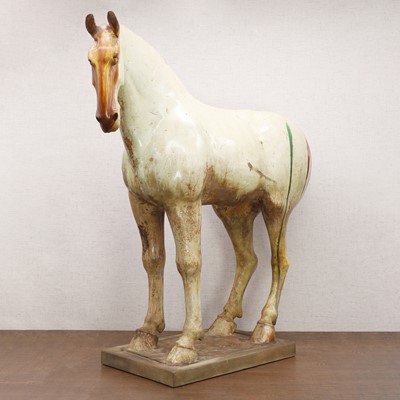 Lot 8 - A Chinese sancai-glazed pottery horse