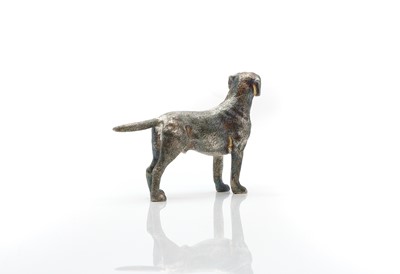 Lot 37 - A cast silver model of a labrador