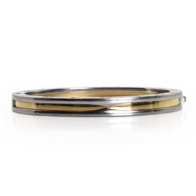 Lot 150 - A stainless steel and 18ct gold B.Zero1 bangle, by Bulgari