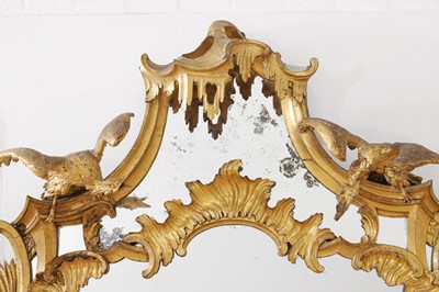 Lot 370 - A George III carved giltwood overmantel mirror