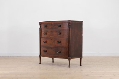 Lot 461 - A George III mahogany bow-front chest of drawers