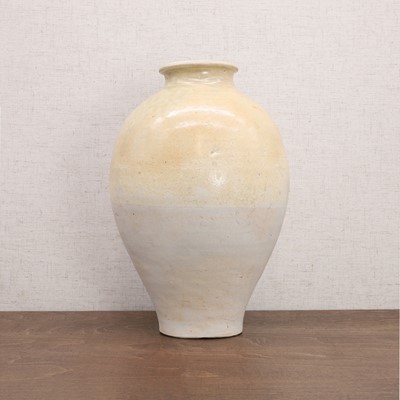 Lot 17 - A Chinese Gongyi ware white-glazed jar