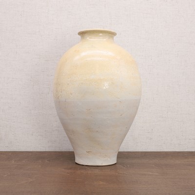 Lot 17 - A Chinese Gongyi ware white-glazed jar