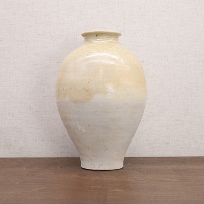 Lot 17 - A Chinese Gongyi ware white-glazed jar