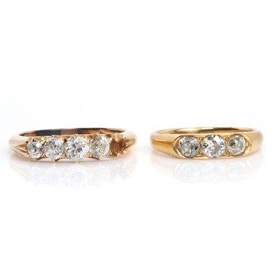 Lot 294 - Two old cut diamond rings