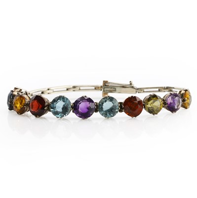 Lot 220 - A vari-coloured gemstone bracelet