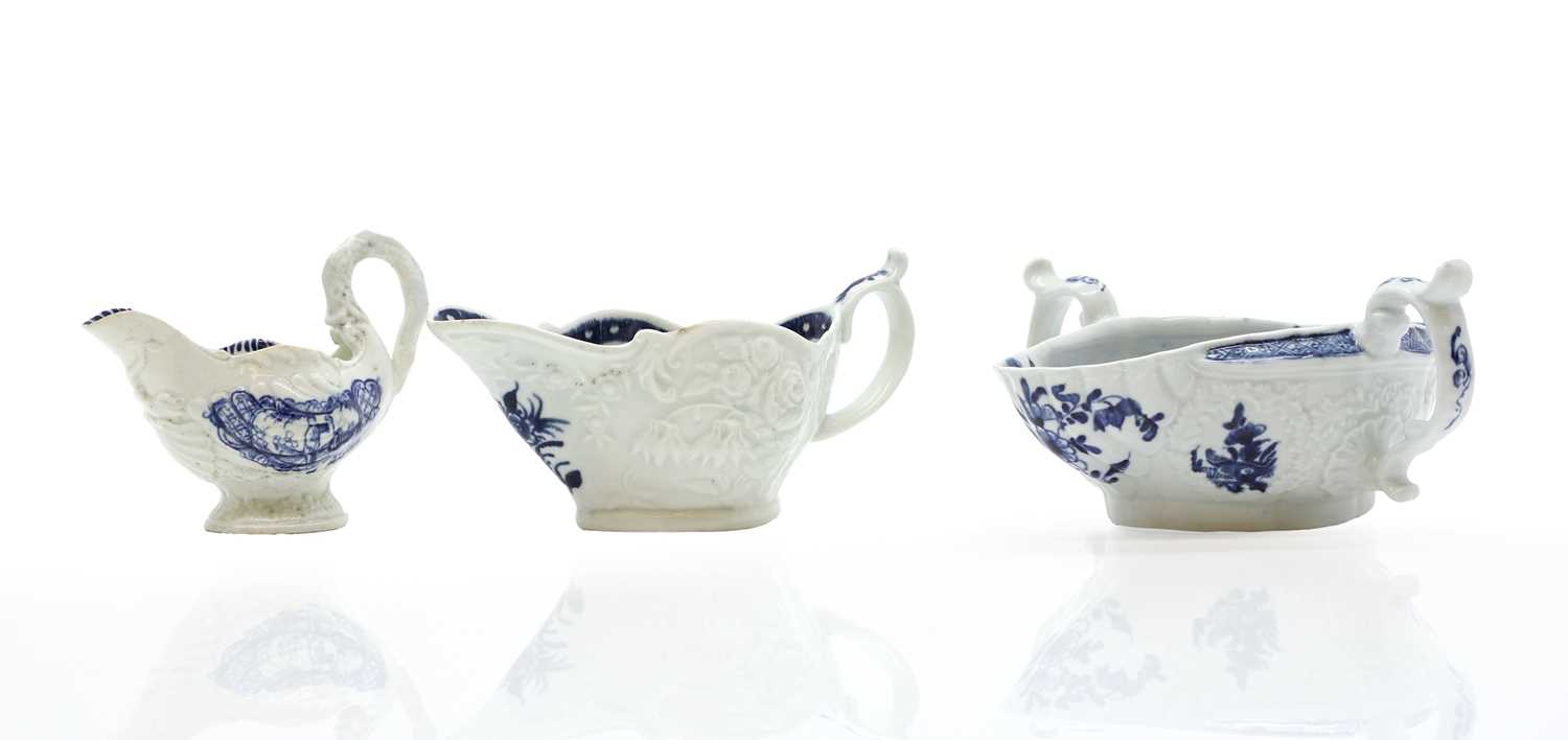 Lot 119 - Two Worcester porcelain sauceboats