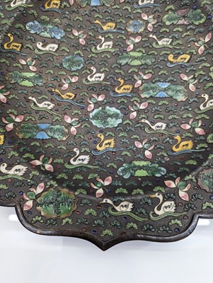 Lot 65 - A Chinese cloisonné plate