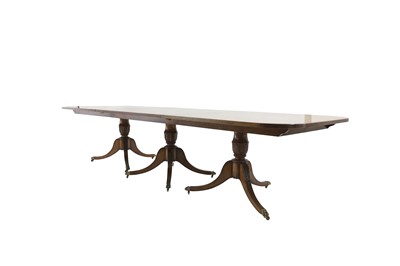 Lot 586 - A mahogany and burr elm dining table