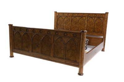 Lot 497 - A carved oak double bed