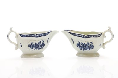 Lot 220 - A pair of Worcester porcelain sauceboats