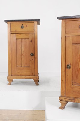 Lot 81 - A pair of pitch pine bedside cabinets