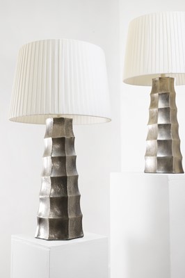 Lot 59 - A pair of modernist metal table lamps