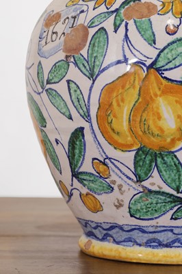 Lot 3 - Two maiolica-style glazed pottery vases