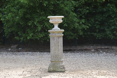 Lot 102 - A carved white marble urn