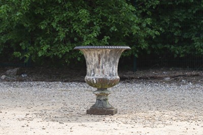 Lot 100 - A painted cast iron campana urn