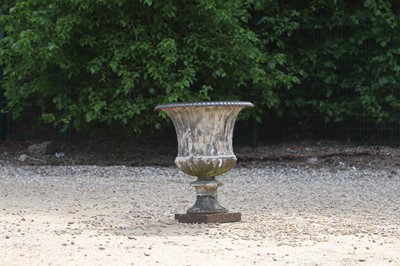 Lot 100 - A painted cast iron campana urn