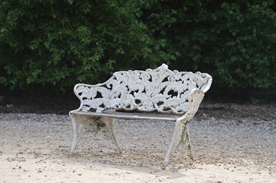Lot 99 - A Coalbrookdale-style painted cast iron garden bench