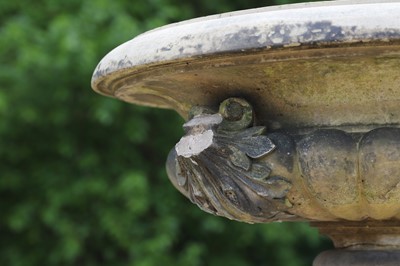 Lot 101 - A buff terracotta garden urn in the manner of J M Blashfield