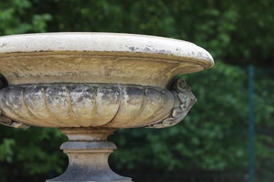 Lot 101 - A buff terracotta garden urn in the manner of J M Blashfield