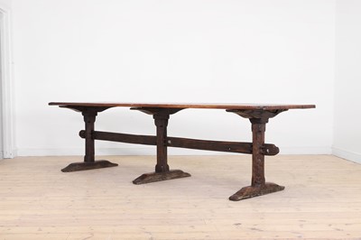 Lot 74 - A long pine refectory table