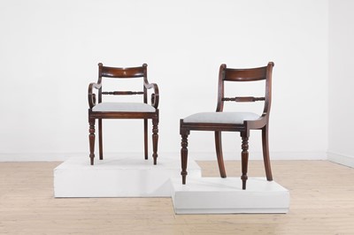 Lot 85 - A set of fourteen William IV-style mahogany dining chairs