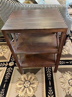 Lot 49 - A pair of stained wooden side tables