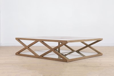 Lot 53 - A large oak and glass ‘Marylebone’ coffee table by OKA