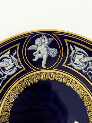 Lot 215 - A Royal Worcester porcelain 'Limoges enamel' cabinet plate