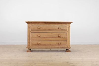 Lot 1 - A baroque-style stripped oak commode