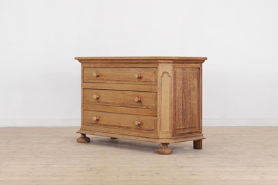 Lot 1 - A baroque-style stripped oak commode