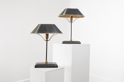 Lot 47 - A pair of Art Deco-style painted metal table lamps by OKA