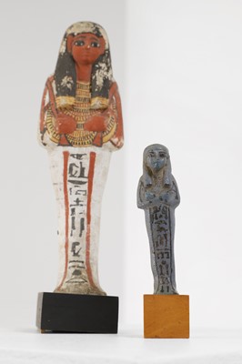 Lot 666 - An Egyptian painted limestone ushabti