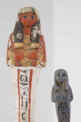 Lot 666 - An Egyptian painted limestone ushabti