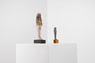 Lot 666 - An Egyptian painted limestone ushabti