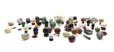 Lot 289 - A large collection of agate, mineral and hardstone eggs