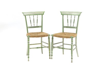 Lot 498 - A pair of painted side chairs