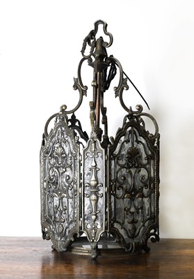 Lot 477 - A gilt-brass hanging lantern