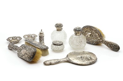 Lot 52 - A collection of silver dressing table items