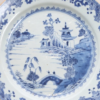 Lot 51 - Two Chinese blue and white chargers