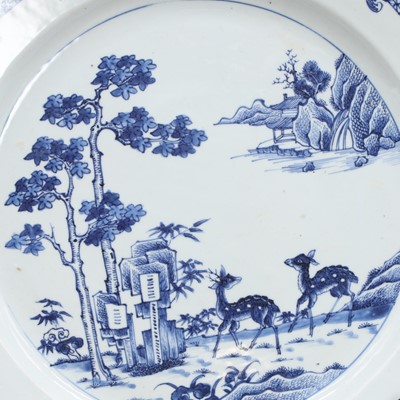 Lot 51 - Two Chinese blue and white chargers