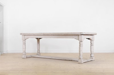 Lot 566 - A painted pine refectory table