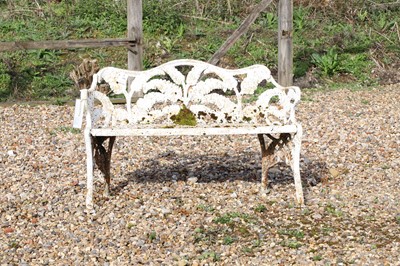 Lot 450 - A cast iron fern pattern garden seat