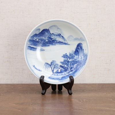 Lot 49 - A Chinese blue and white saucer