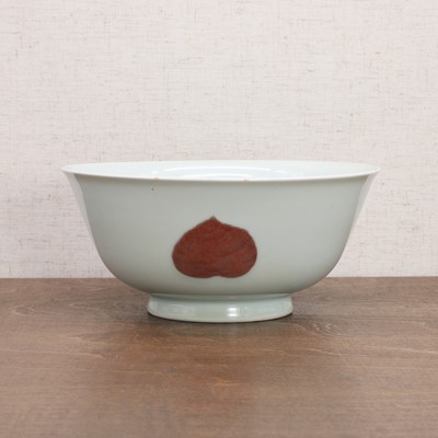 Lot 83 - A Chinese copper-red decorated 'sanduo' bowl