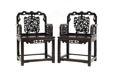 Lot 391 - A pair of hardwood chairs