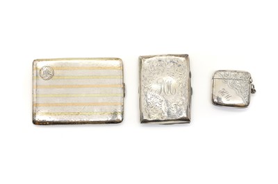 Lot 22 - A silver and gold cigarette case